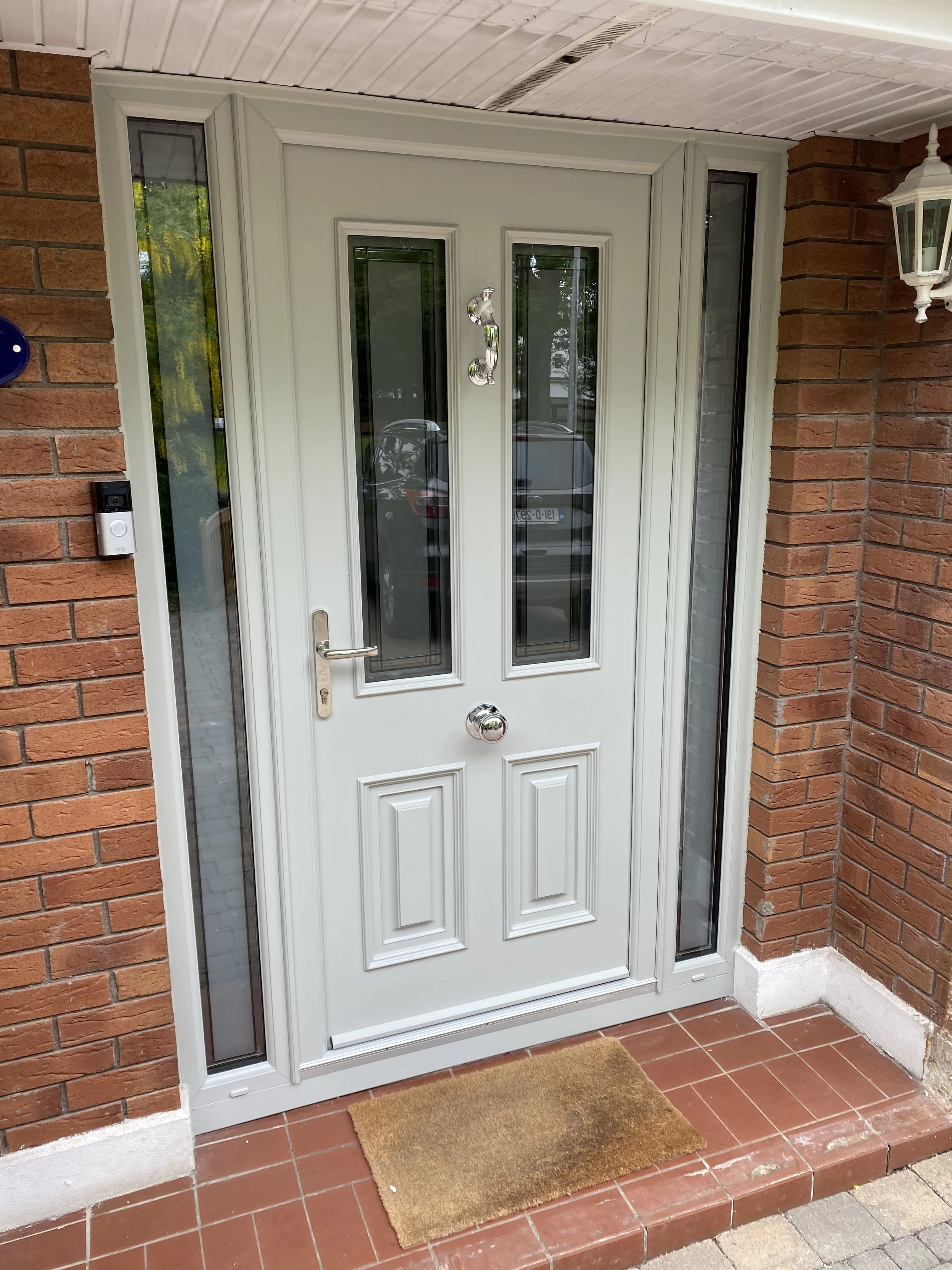 Cottage-style composite door with letterbox detail