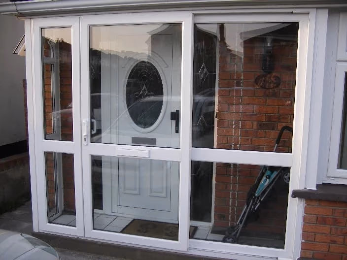Modern white enclosed Patio sliding Door
